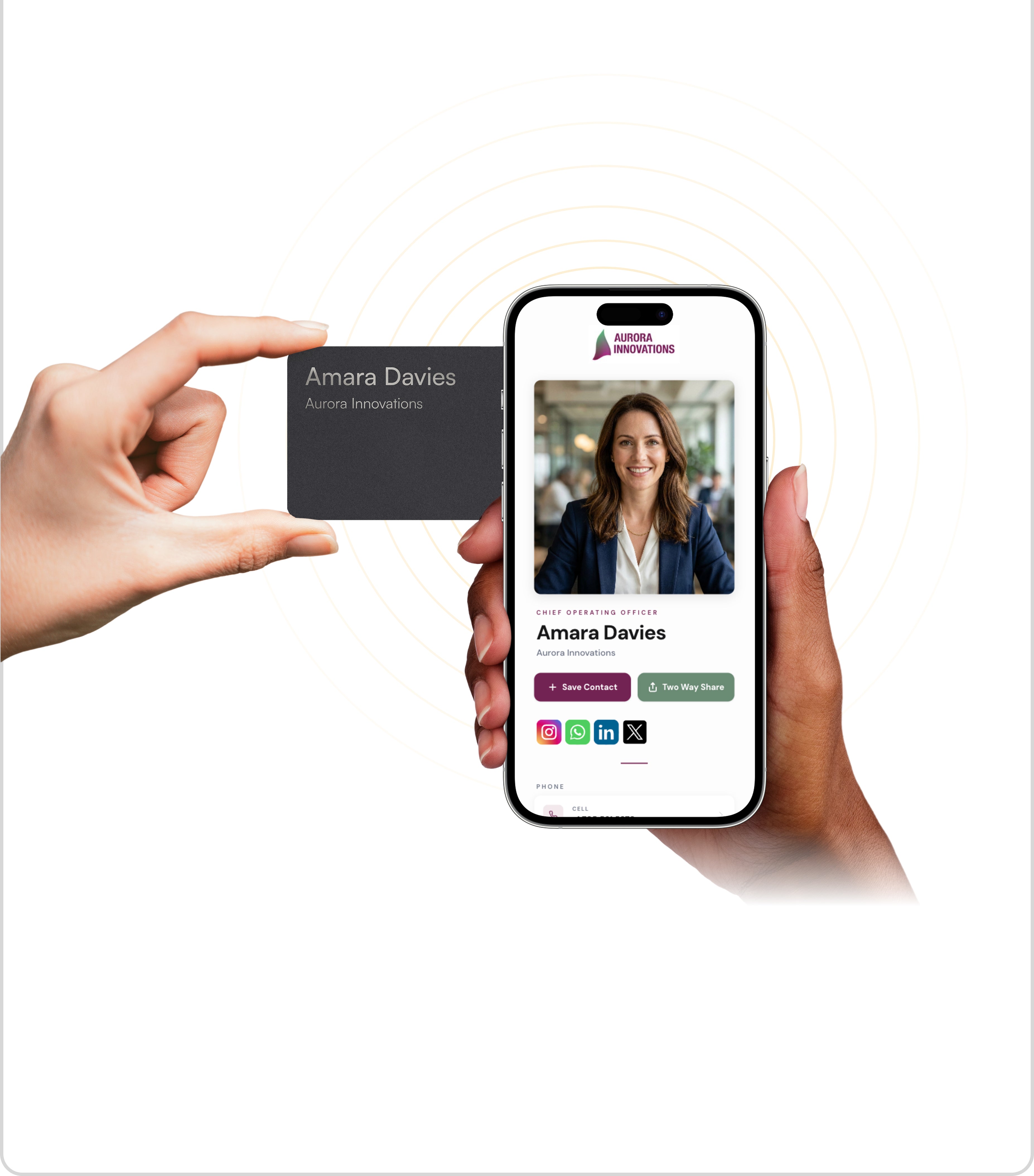 businesscardX NFC card and digital profile